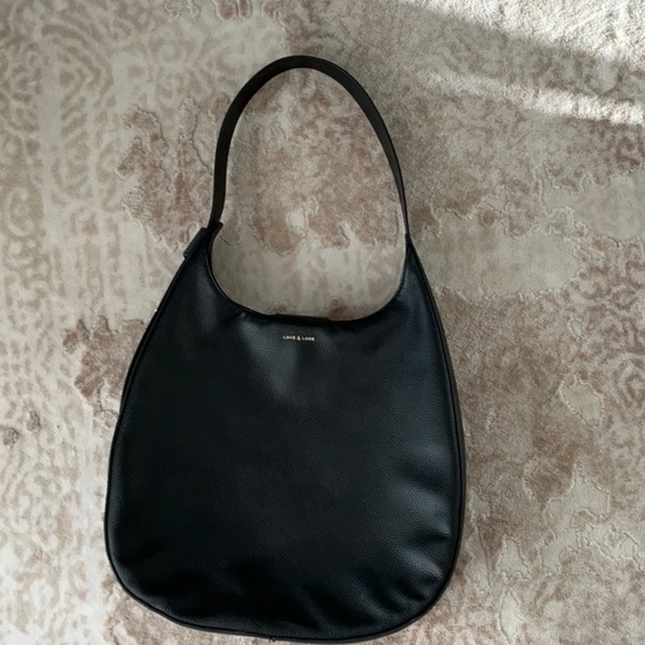 Love & Lore Everywhere Crescent black Tote Bag Slouchy Silhouette Vegan Leather - Picture 1 of 5